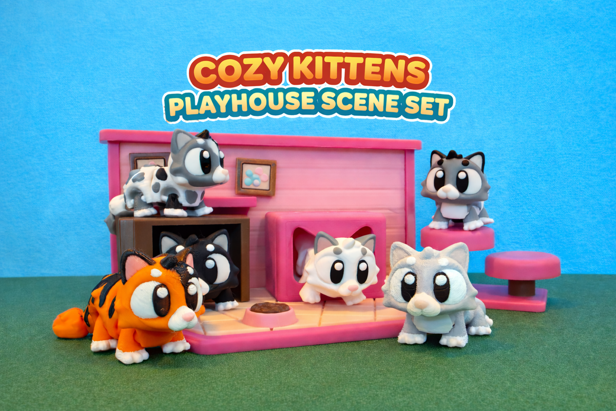 Cozy Kitten Playhouse Scene