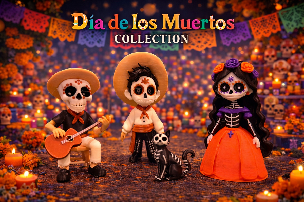 Dia de los Muertos - Skeleton Boy & Cat